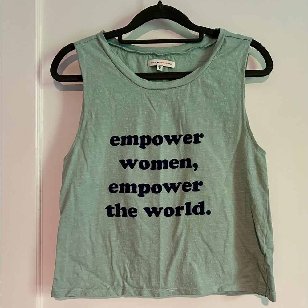 Known Supply Empower Women Muscle Tee, Cropped, XS, EUC